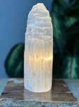 Selenite Lamp with Cord & Bulb | 8", 10", 12" or 14"
