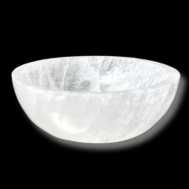 Selenite Round Bowl 3"