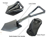 Steel Tri Fold Shovel with Carrying Case