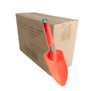 Box of 12 Plastic Hand Shovels | 11" ORANGE