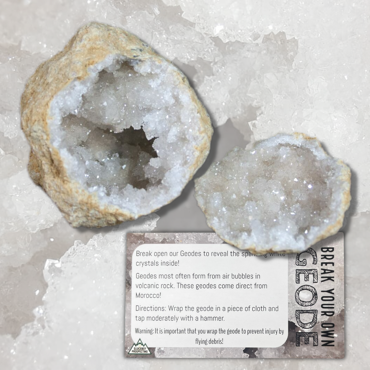 Break Your Own Geodes BOX SET WITH HAMMER Raw Uncut Crystal