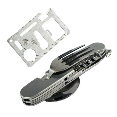 2 Pack Survival Tools | 7-in-1 Camping Tool | 11-in-1 Wallet Tool
