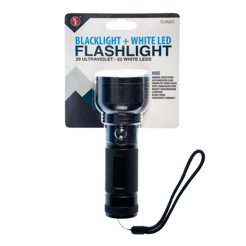 UV Blacklight and White LED Flashlight