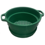 1/2" Mesh Classifier | 6" Deep | Green Plastic Screen With Handle | Stackable Sifting Pan