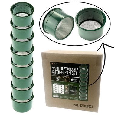 8 Piece Mini Sifting Pan Set | 6" Diameter | Stackable