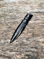 Hand-Carved Obsidian Letter Opener | "Dragon Glass" Knife | 6"