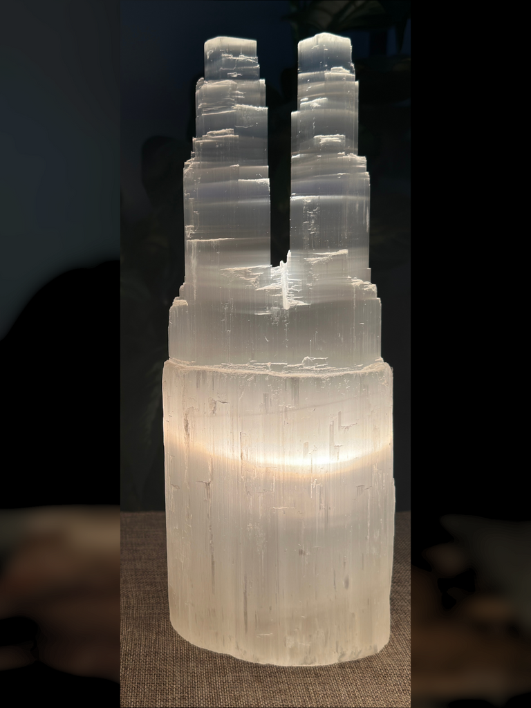 Lampe sélénite Simple XL – Oasis de Cristal