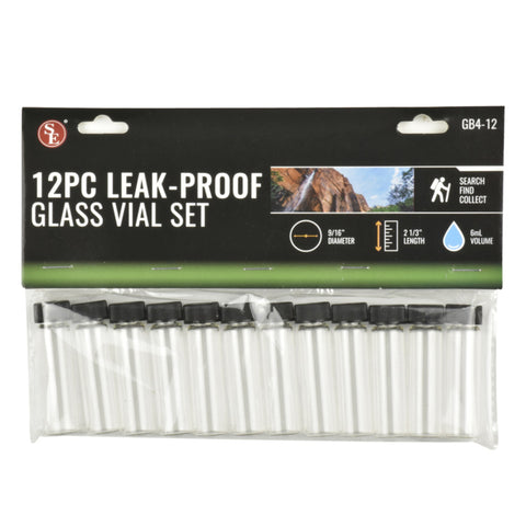 Pack of 12 Glass Vials | Leak Proof | 6mL