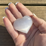 Puffy Selenite Hearts | 1.75" Small | 3PK